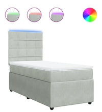 Boxspringbett mit Matratze Hellgrau 90x200 cm Samt
