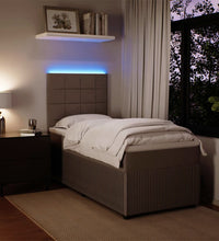 Boxspringbett mit Matratze Hellgrau 90x200 cm Samt