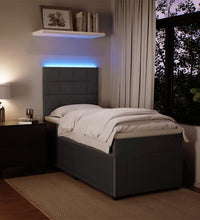 Boxspringbett mit Matratze Dunkelgrau 90x200 cm Samt