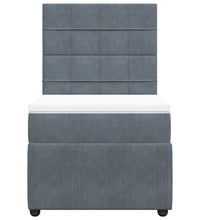 Boxspringbett mit Matratze Dunkelgrau 90x200 cm Samt