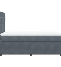 Boxspringbett mit Matratze Dunkelgrau 90x200 cm Samt