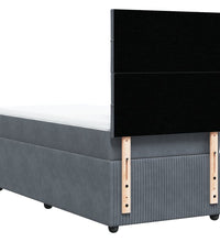 Boxspringbett mit Matratze Dunkelgrau 90x200 cm Samt