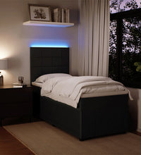 Boxspringbett mit Matratze Schwarz 90x200 cm Samt