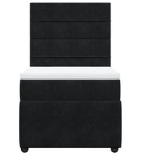 Boxspringbett mit Matratze Schwarz 90x200 cm Samt