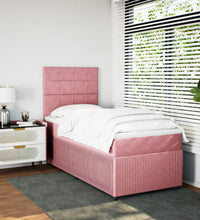 Boxspringbett mit Matratze Rosa 90x200 cm Samt