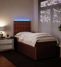 Boxspringbett mit Matratze Rosa 90x200 cm Samt