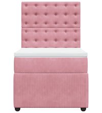 Boxspringbett mit Matratze Rosa 90x200 cm Samt