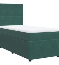 Boxspringbett mit Matratze Dunkelgrün 100x200 cm Samt