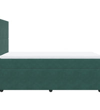 Boxspringbett mit Matratze Dunkelgrün 100x200 cm Samt