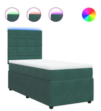 Boxspringbett mit Matratze Dunkelgrün 100x200 cm Samt