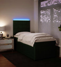 Boxspringbett mit Matratze Dunkelgrün 100x200 cm Samt