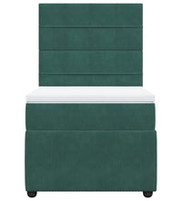 Boxspringbett mit Matratze Dunkelgrün 100x200 cm Samt