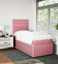 Boxspringbett mit Matratze Rosa 100x200 cm Samt