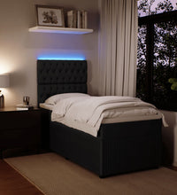 Boxspringbett mit Matratze Schwarz 100x200 cm Samt