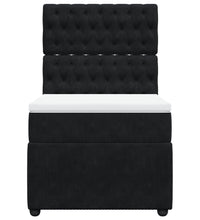Boxspringbett mit Matratze Schwarz 100x200 cm Samt