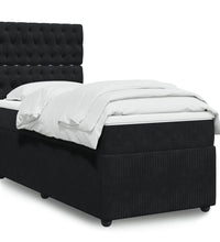 Boxspringbett mit Matratze Schwarz 100x200 cm Samt