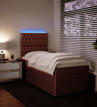 Boxspringbett mit Matratze Rosa 100x200 cm Samt