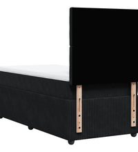 Boxspringbett mit Matratze Schwarz 100x200 cm Samt