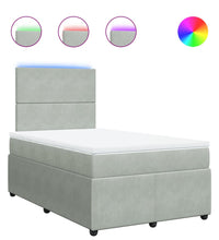 Boxspringbett mit Matratze Hellgrau 120x190 cm Samt