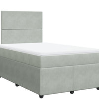 Boxspringbett mit Matratze Hellgrau 120x190 cm Samt