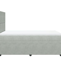 Boxspringbett mit Matratze Hellgrau 120x190 cm Samt