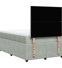Boxspringbett mit Matratze Hellgrau 120x190 cm Samt