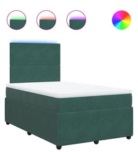 Boxspringbett mit Matratze Dunkelgrün 120x190 cm Samt