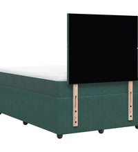 Boxspringbett mit Matratze Dunkelgrün 120x190 cm Samt