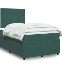 Boxspringbett mit Matratze Dunkelgrün 120x190 cm Samt