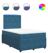 Boxspringbett mit Matratze Blau 120x190 cm Samt