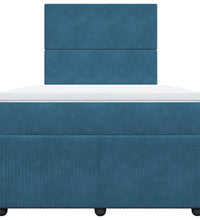 Boxspringbett mit Matratze Blau 120x190 cm Samt