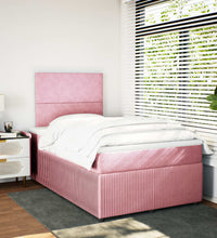 Boxspringbett mit Matratze Rosa 120x190 cm Samt