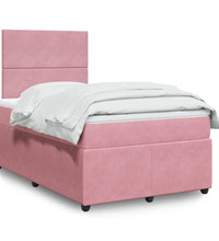 Boxspringbett mit Matratze Rosa 120x190 cm Samt