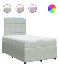 Boxspringbett mit Matratze Hellgrau 120x190 cm Samt