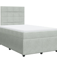 Boxspringbett mit Matratze Hellgrau 120x190 cm Samt