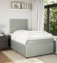 Boxspringbett mit Matratze Hellgrau 120x190 cm Samt