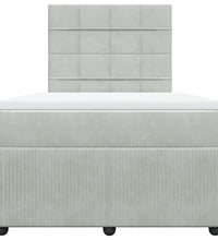Boxspringbett mit Matratze Hellgrau 120x190 cm Samt