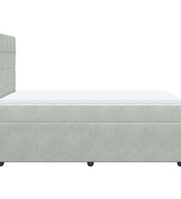 Boxspringbett mit Matratze Hellgrau 120x190 cm Samt