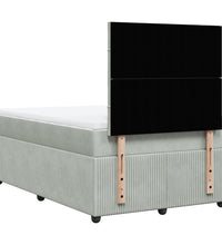 Boxspringbett mit Matratze Hellgrau 120x190 cm Samt