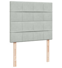 Boxspringbett mit Matratze Hellgrau 120x190 cm Samt