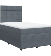 Boxspringbett mit Matratze Dunkelgrau 120x190 cm Samt