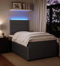 Boxspringbett mit Matratze Dunkelgrau 120x190 cm Samt