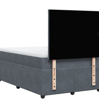 Boxspringbett mit Matratze Dunkelgrau 120x190 cm Samt