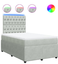 Boxspringbett mit Matratze Hellgrau 120x190 cm Samt