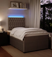 Boxspringbett mit Matratze Hellgrau 120x190 cm Samt