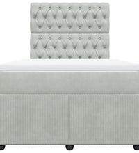 Boxspringbett mit Matratze Hellgrau 120x190 cm Samt