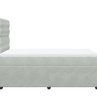 Boxspringbett mit Matratze Hellgrau 120x190 cm Samt