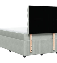 Boxspringbett mit Matratze Hellgrau 120x190 cm Samt