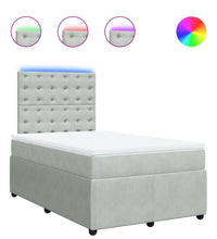 Boxspringbett mit Matratze Hellgrau 120x190 cm Samt