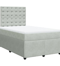 Boxspringbett mit Matratze Hellgrau 120x190 cm Samt